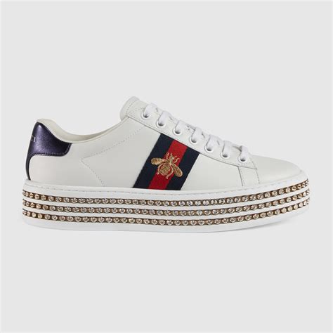 gucci blue swarovski crystal shoes|gucci ace tennis shoes.